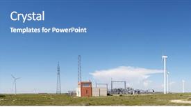  Presentation with electric - Slides featuring electric power production and electrical background and a teal colored foreground