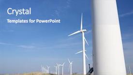  Presentation with power - Cool new presentation theme with electric power production at sunset backdrop and a teal colored foreground