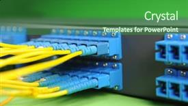  Presentation with fiber - Amazing slide deck having electric power saving - network hub and patch cables backdrop and a  colored foreground