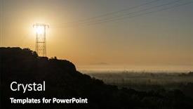  Presentation with los angeles - Slide set with electric-power-tower-sunrise-hilltop background and a black colored foreground