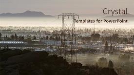  Presentation with los angeles - Theme enhanced with electric-power-tower background and a soft green colored foreground