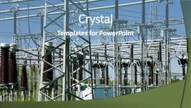  Presentation with transformer power - Presentation theme having electric-power-transformer-station-detail background and a teal colored foreground