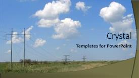  Presentation with canal irrigation - Presentation featuring electric pylons and irrigation canal background and a light blue colored foreground