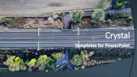  Presentation with tunnel - Colorful slide set enhanced with electric railway road tunnel underpass backdrop and a ocean colored foreground