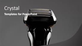  Presentation with razor - Amazing presentation design having electric-razor-foil-shaver-mesh backdrop and a dark gray colored foreground