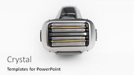  Presentation with razor - Cool new PPT layouts with electric-razor-foil-shaver backdrop and a white colored foreground