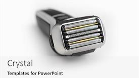  Presentation with razor - Audience pleasing slides consisting of electric-razor-foil-shaver backdrop and a white colored foreground