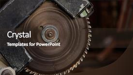  Presentation with metallic - Presentation featuring electric saw metallic peeled background and a tawny brown colored foreground