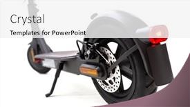  Presentation with electric scooter - Slide deck enhanced with electric-scooter-isolated-over-white background and a white colored foreground