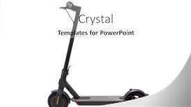  Presentation with electric scooter - Beautiful slide deck featuring electric-scooter-isolated-over-white backdrop and a white colored foreground