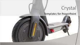  Presentation with electric scooter - Colorful slide set enhanced with electric-scooter-isolated-over-white backdrop and a light gray colored foreground