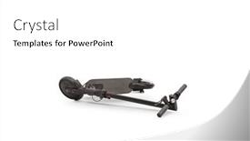  Presentation with electric scooter - Presentation featuring electric-scooter-set background and a white colored foreground