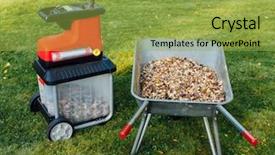  Presentation with shredder - Amazing presentation theme having electric shredder mulcher with wheelbarrow backdrop and a yellow colored foreground