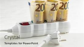  Presentation with electric - Presentation theme consisting of electric-socket-and-the-euro background and a light gray colored foreground