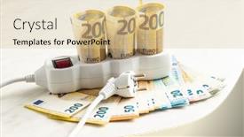  Presentation with electric - Presentation theme featuring electric-socket-and-the-euro background and a lemonade colored foreground