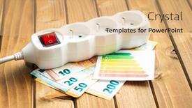  Presentation with energy label - PPT layouts enhanced with electric-socket-energy-label background and a coral colored foreground