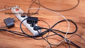  Presentation with electric devices - PPT layouts having electric-splitter-with-lots background and a coral colored foreground