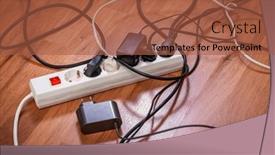  Presentation with electric devices - Presentation theme having electric-splitter-with-lots background and a red colored foreground