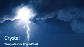  Presentation with lightning - Audience pleasing PPT theme consisting of electric storm - lightning in dark cloudy sky backdrop and a ocean colored foreground
