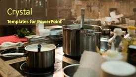  Presentation with process - Slides enhanced with electric-stove-with-two-metallic background and a tawny brown colored foreground