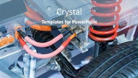  Presentation with electric car - Slide set enhanced with electric-system-of-eco-car background and a light blue colored foreground