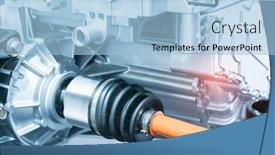  Presentation with electric car - Slides with electric-system-of-eco-car background and a light blue colored foreground