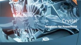  Presentation with automotive - PPT theme having electric-system-of-eco-car background and a teal colored foreground