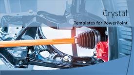  Presentation with electric car - Slides having electric-system-of-eco-car background and a light blue colored foreground