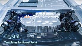  Presentation with electric car - Slide set enhanced with electric-system-of-eco-car background and a ocean colored foreground