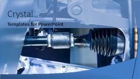  Presentation with electric car - Slide set having electric-system-of-eco-car background and a teal colored foreground