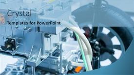  Presentation with electric car - Cool new presentation with electric-system-of-eco-car backdrop and a light blue colored foreground