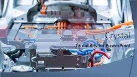  Presentation with automotive - Slides consisting of electric-system-of-eco-car background and a light blue colored foreground