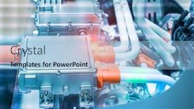  Presentation with electric car - Theme consisting of electric-system-of-eco-car background and a light blue colored foreground