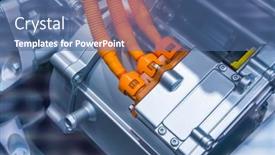  Presentation with automotive - Amazing presentation having electric-system-of-eco-car backdrop and a ocean colored foreground