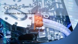  Presentation with electric car - Theme consisting of electric-system-of-eco-car background and a light blue colored foreground