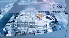  Presentation with electric car - Amazing PPT theme having electric-system-of-eco-car backdrop and a light blue colored foreground