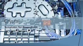  Presentation with electric car - Presentation theme featuring electric-system-of-eco-car background and a light blue colored foreground