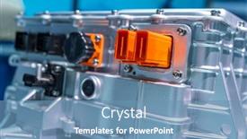  Presentation with electric car - Theme having electric-system-of-eco-car background and a teal colored foreground