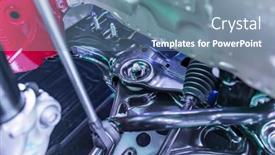  Presentation with electric car - Slide deck consisting of electric-system-of-eco-car background and a seafoam green colored foreground