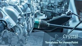  Presentation with electric car - Presentation having electric-system-of-eco-car background and a ocean colored foreground