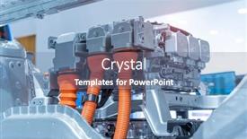  Presentation with electric car - PPT theme featuring electric-system-of-eco-car background and a ocean colored foreground