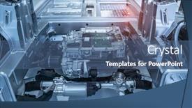  Presentation with automotive - Slides featuring electric-system-of-eco-car background and a ocean colored foreground