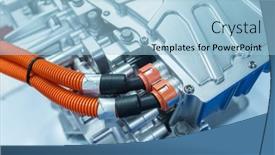  Presentation with automotive - PPT layouts consisting of electric-system-of-eco-car background and a light blue colored foreground