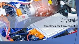  Presentation with automotive - Presentation with electric-system-of-eco-car background and a light blue colored foreground