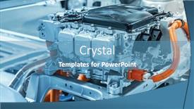  Presentation with automotive - PPT layouts enhanced with electric-system-of-eco-car background and a teal colored foreground