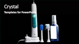  Presentation with tooth brush - Colorful PPT theme enhanced with electric toothbrush - isolated power tooth brush backdrop and a  colored foreground