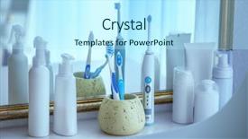  Presentation with teeth - PPT theme featuring electric toothbrush - set for teeth cleaning background and a cool aqua colored foreground