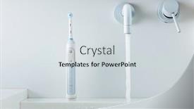  Presentation with water faucet - Beautiful PPT layouts featuring electric-toothbrush-on-a-wash backdrop and a light gray colored foreground