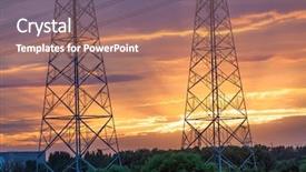  Presentation with electric utility - Colorful slides enhanced with electric tower at sunset backdrop and a coral colored foreground