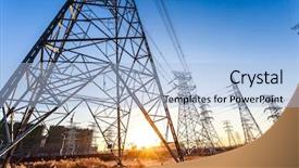  Presentation with electric utility - Amazing presentation theme having electric tower backdrop and a light blue colored foreground